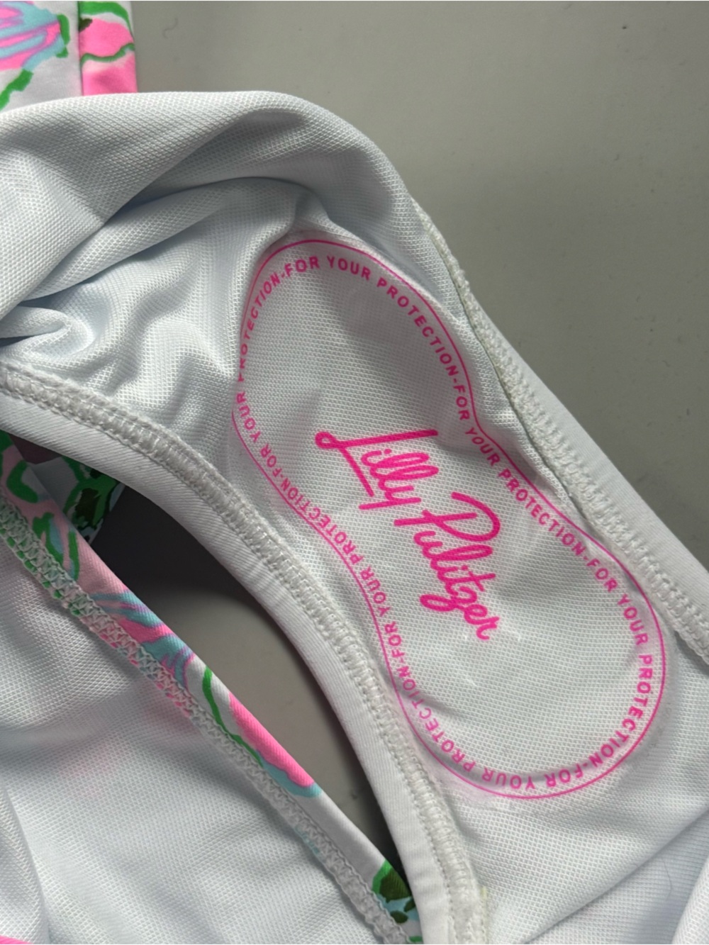Lilly Pulitzer Randee Rashguard One Piece Swimsuit UPF 50+ Floral White 8 M NEW - Picture 6 of 12